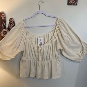 American Eagle Cream Puff sleeve Women's Top